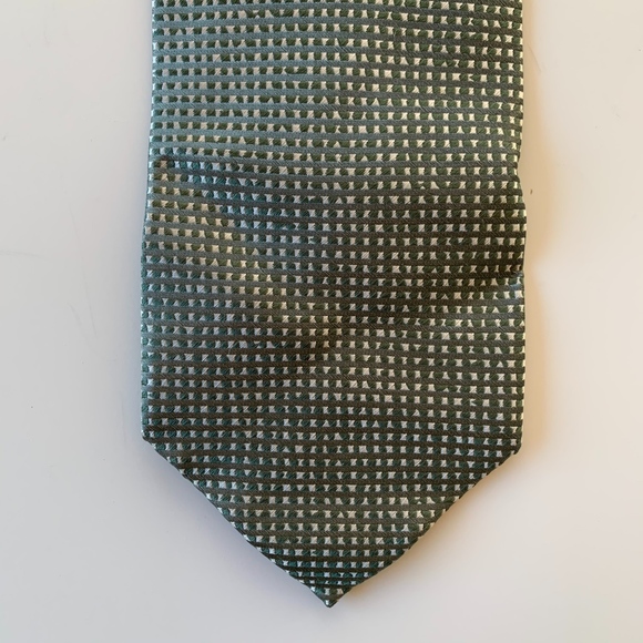 BALENCIAGA GREEN PATTERN MENS TIE - Picture 3 of 6